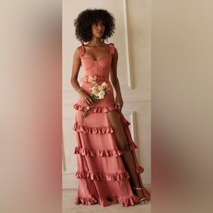 Boho The Lisianthus Dress in Dusty Cedar v champman. Pretty flowy maxi dress.